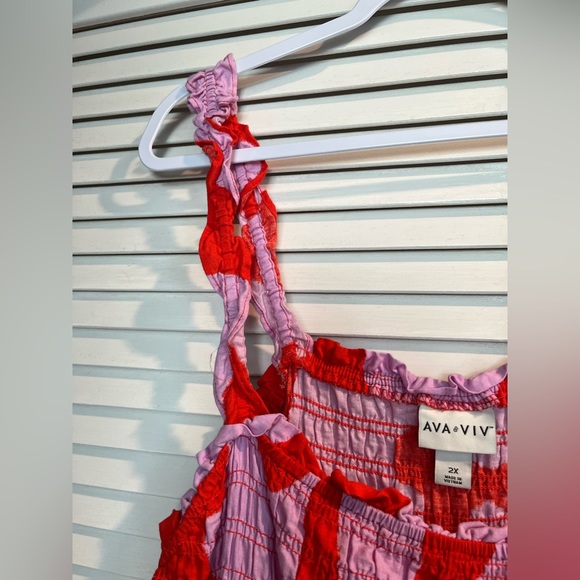 Ava & Viv Smocked Peplum Tank - 2X - Picture 4 of 5